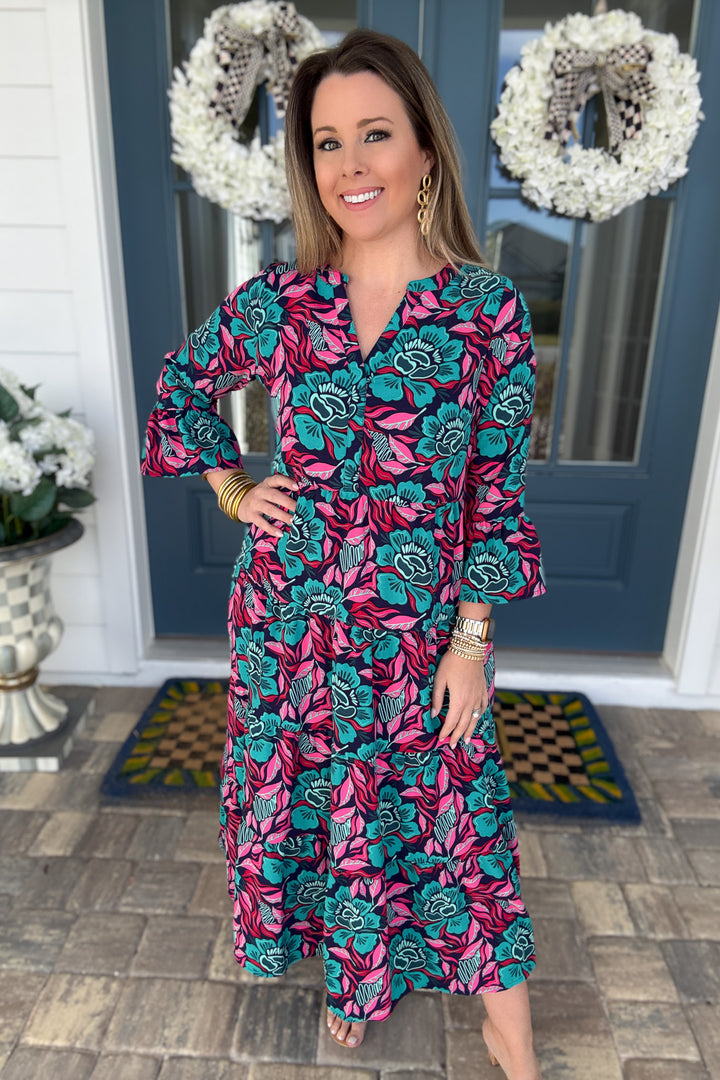 Mary Square: Benette Midi Dress - Lovestruck Teal