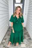 Living For This Midi Dress - Hunter Green