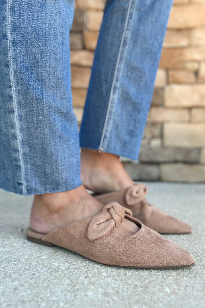 Corkys: Knotty But Nice Slide -  Camel Faux Suede