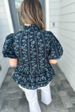 Midnight Dreaming Ruffle Blouse