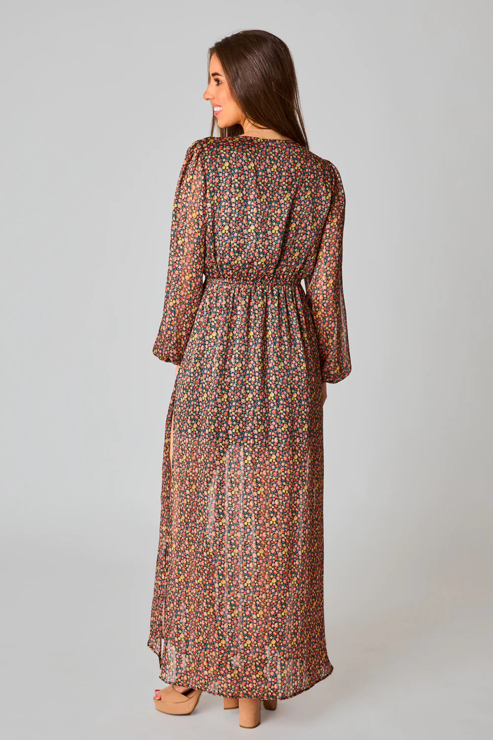 BuddyLove: DESIRAE LONG SLEEVE MAXI DRESS - COLOR BURST