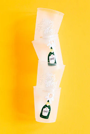 Champagne Frosted Cups Set of 10