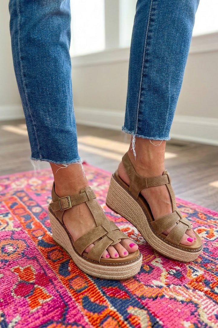 Corky's: Somethings Fishy Wedge Sandal - Taupe