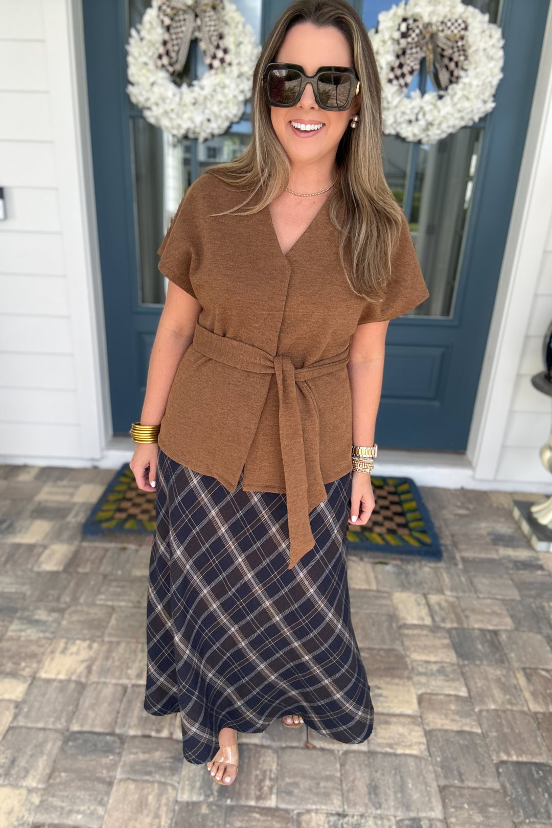 Z Supply: Crestview Plaid Maxi Skirt - Eclipse
