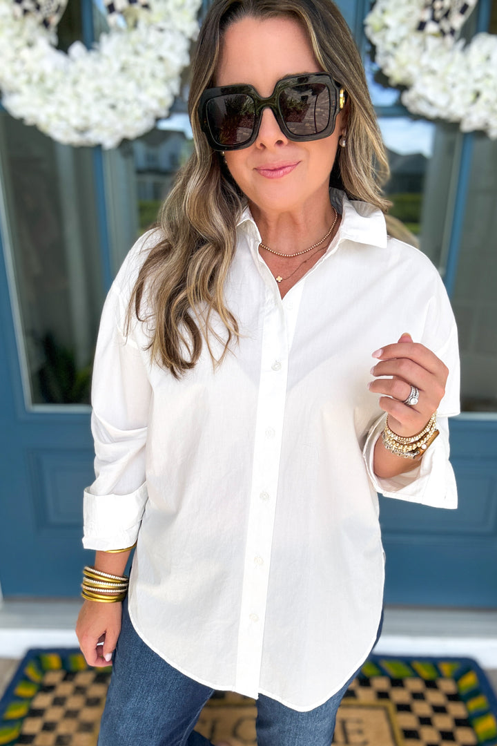 Z Supply: Elevated Poplin Button Shirt - White