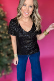 Z Supply: Marbella Sequin Top - Black