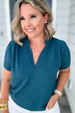 Around We Go Blouse - Teal