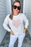 Z Supply: Sienna Heart Sweater- White