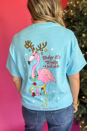 Simply Southern: Baby It's Warm Tee Flamingo