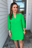 Simply Chic Shift Dress - Kelly Green