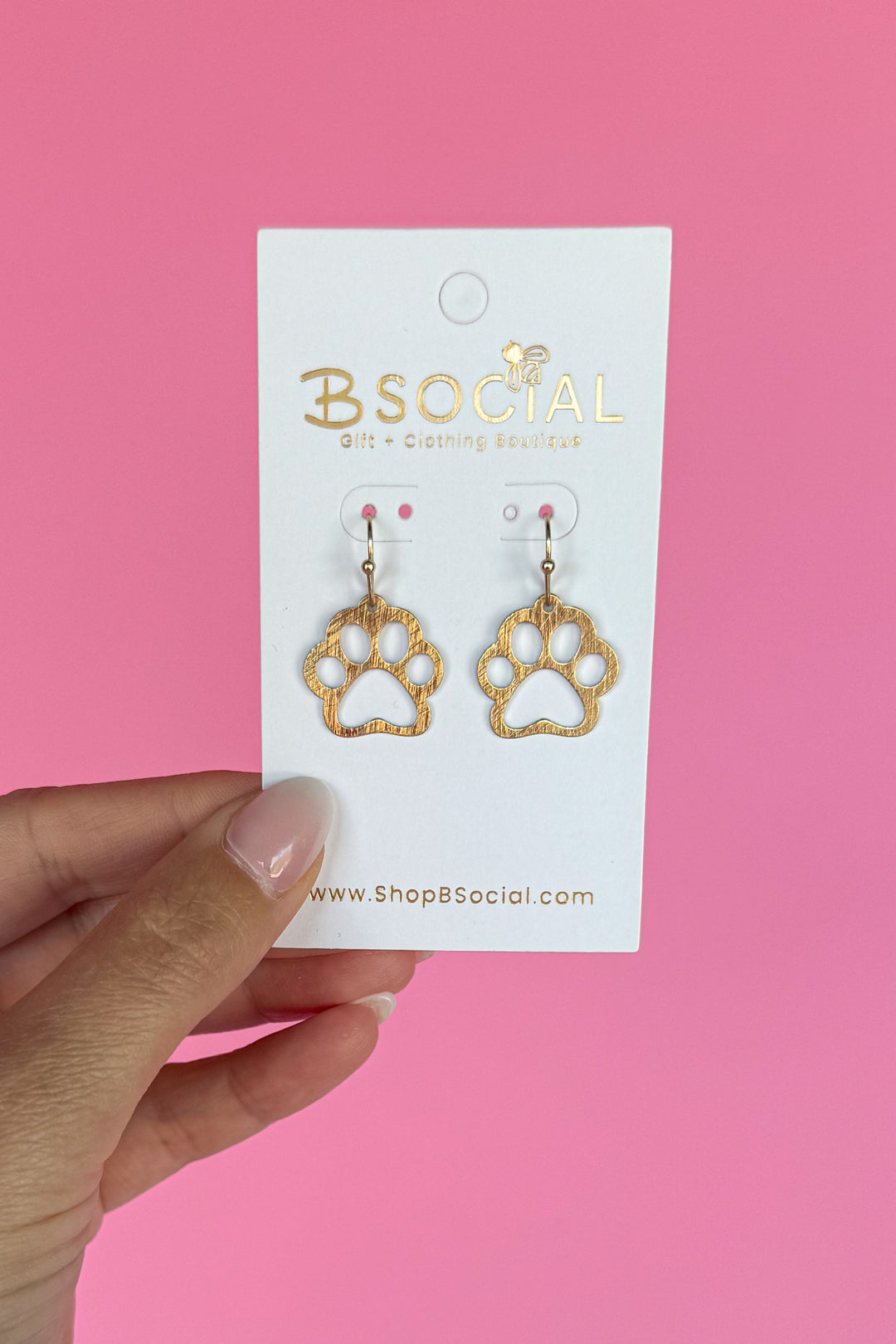 Cut Out Gold Paw Earring