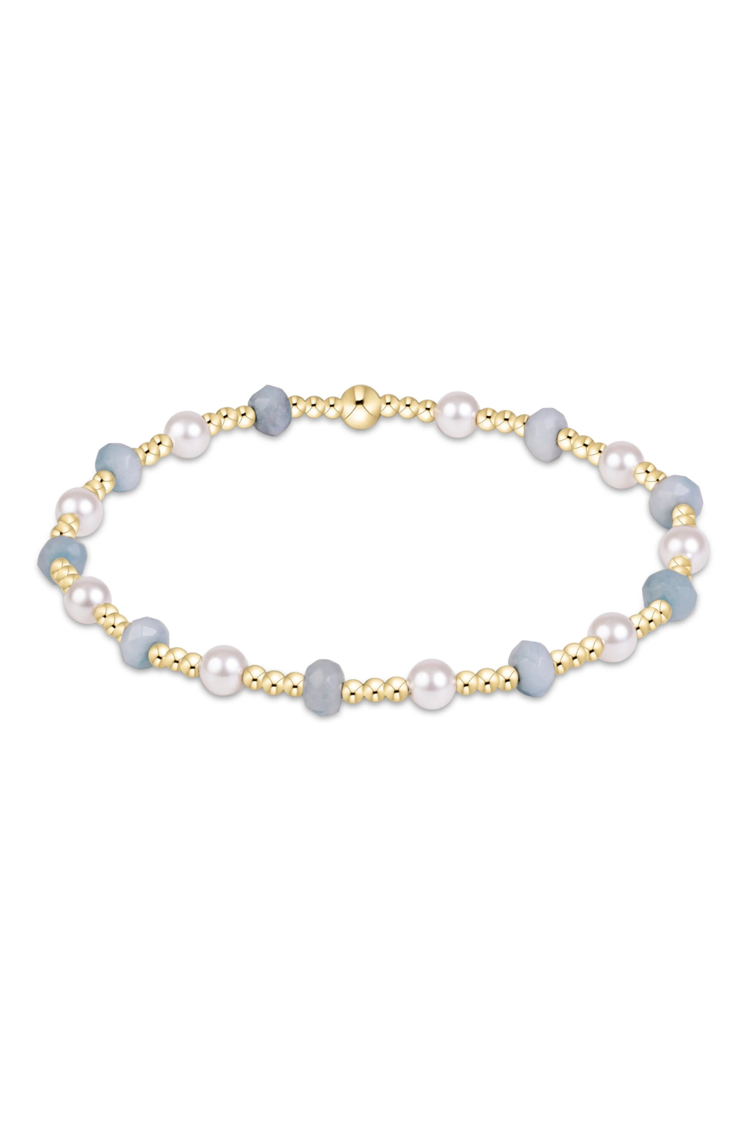 enewton: sincerity gemstone & pearl 4mm bracelet - aquamarine