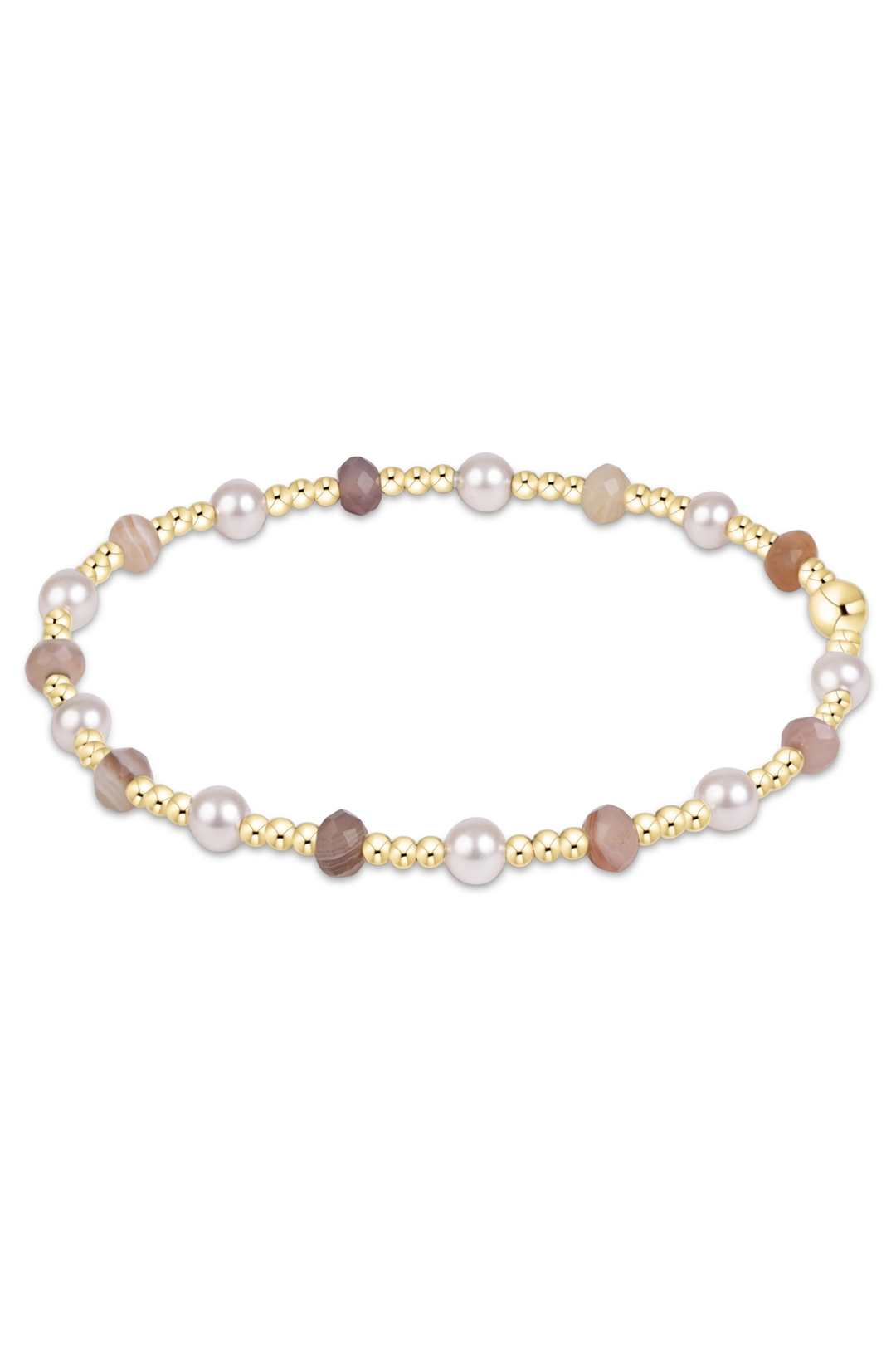 enewton: sincerity gemstone & pearl 4mm bracelet - botswana agate