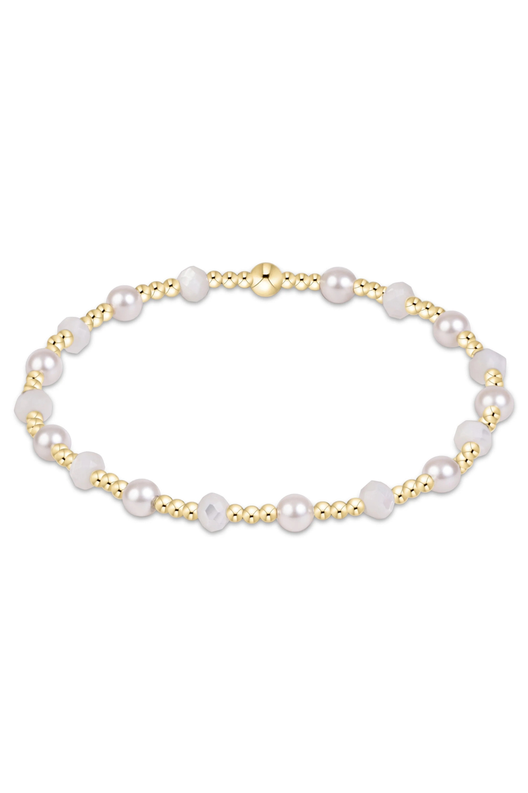 enewton: sincerity gemstone & pearl 4mm bracelet - mother of pearl