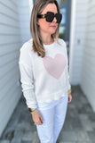 Z Supply: Sienna Heart Sweater- White