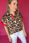 Leopard Escape Blouse - Red