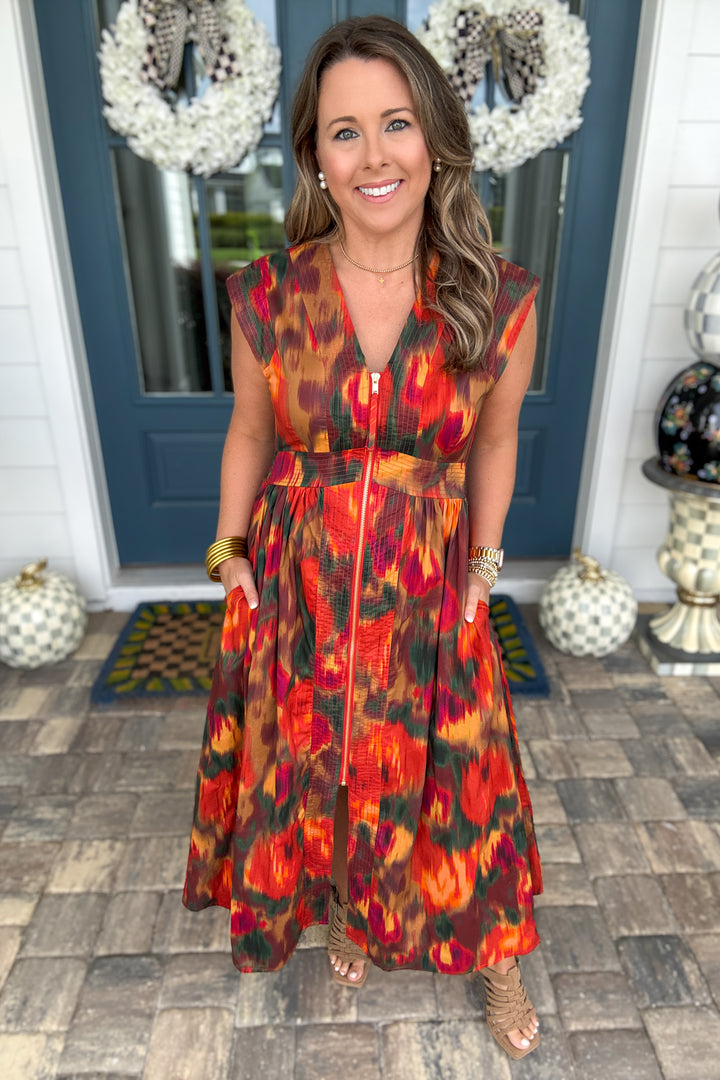 Fall Sunset Midi Dress