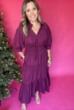 Joyful Midi Dress - Plum