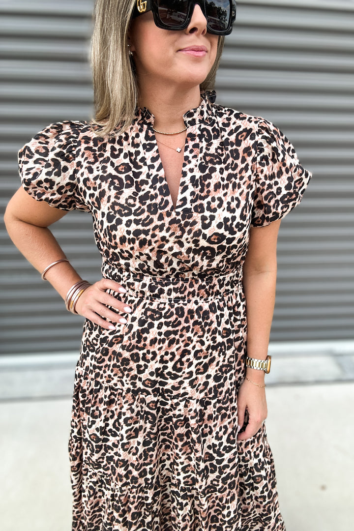 Tomorrow Is Calling Leopard Midi Dress