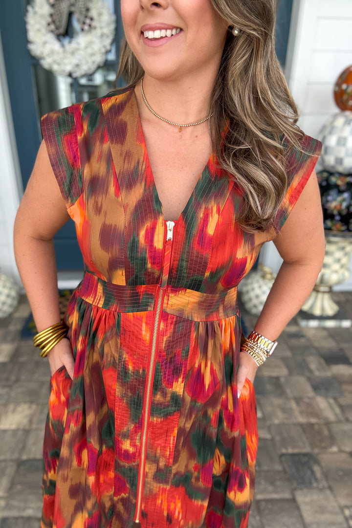 Fall Sunset Midi Dress