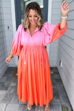 Ombre Forever Maxi Dress - Pink + Orange