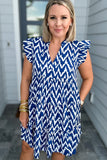 I Zig You Zag Dress - Navy