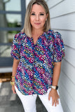Wild Child Blouse -Navy Mix