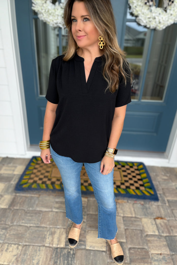 Around We Go Blouse - Black