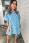 Ikat Shift Dress - Blue