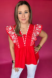 Red Ruffle Top