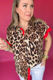 Leopard Escape Blouse - Red