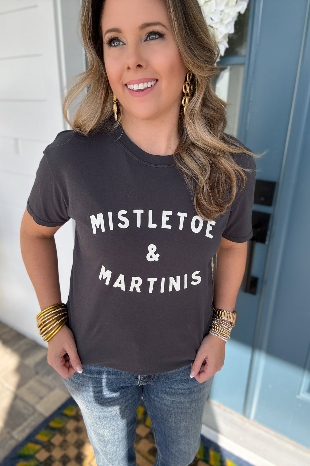 Z Supply: Mistletoe Boyfriend Tee Black Sand