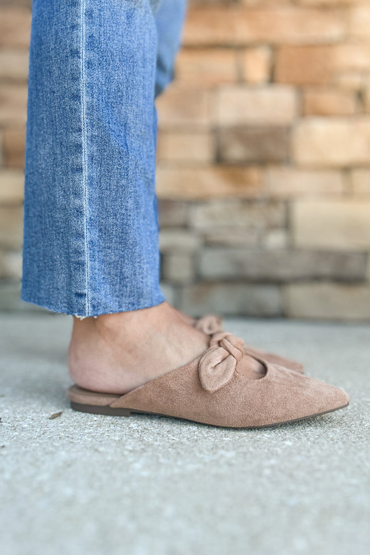 Corkys: Knotty But Nice Slide -  Camel Faux Suede