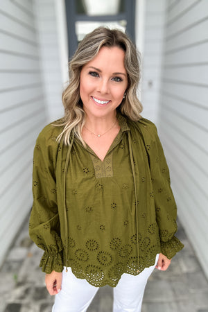 Please Remember Me Blouse - Olive