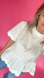 Miss Scallop Top - Off White