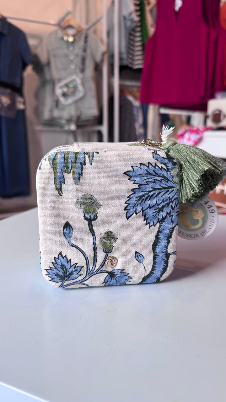 Spartina 449: Jewelry Mirror Travel Case - Japonica Bird Green
