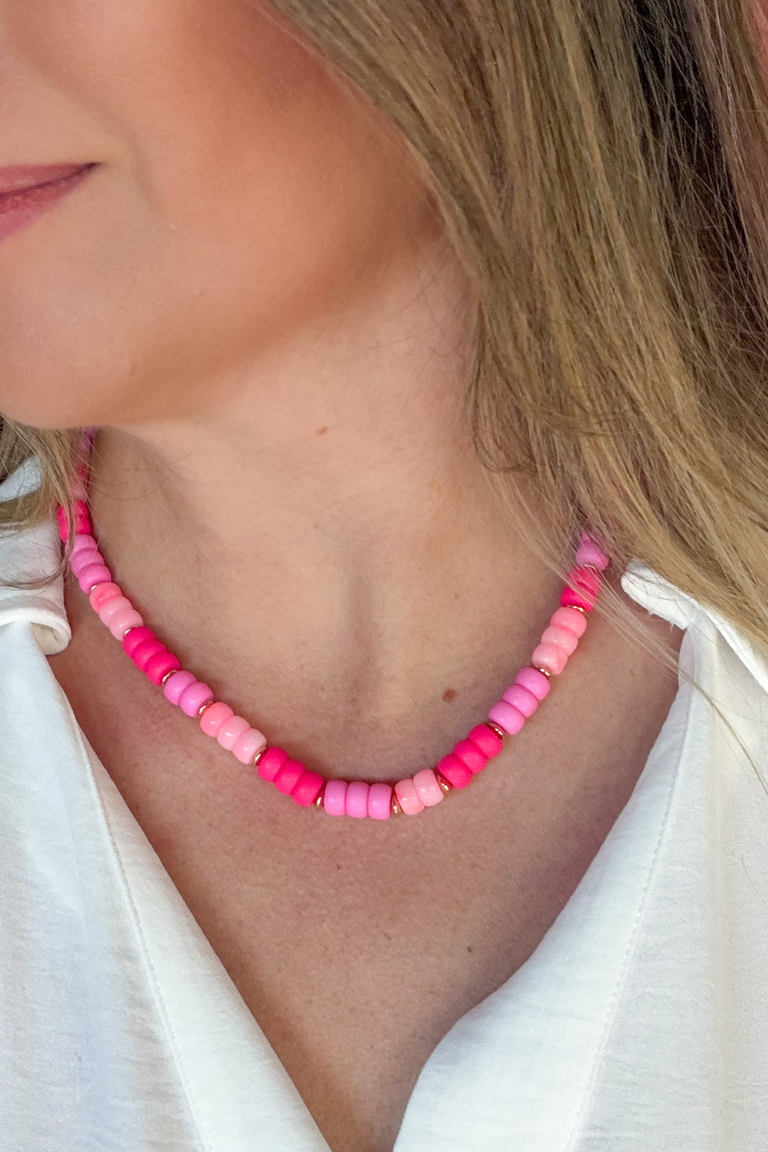Pink Beaded Sammy Necklace - B Social Boutique