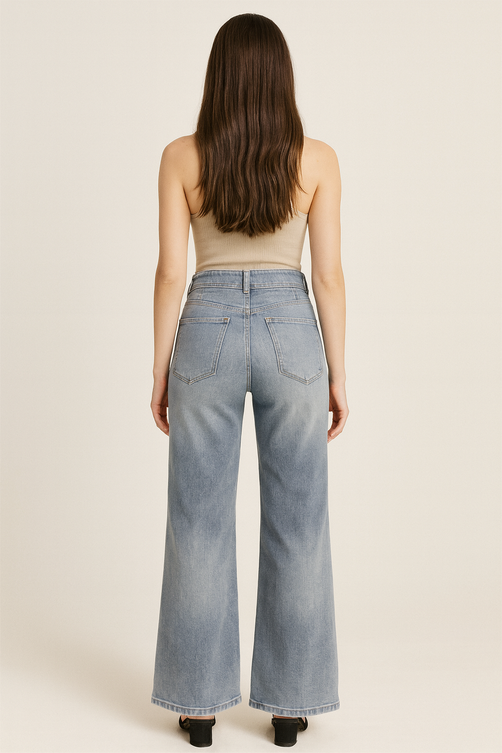 Next Level High Waisted Wide Leg Jean - Light Denim - B Social Boutique