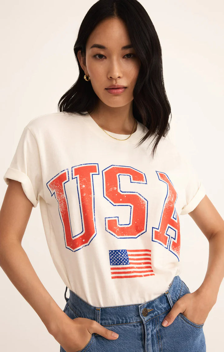 Z Supply: Flag Boyfriend Tee - Sea Salt
