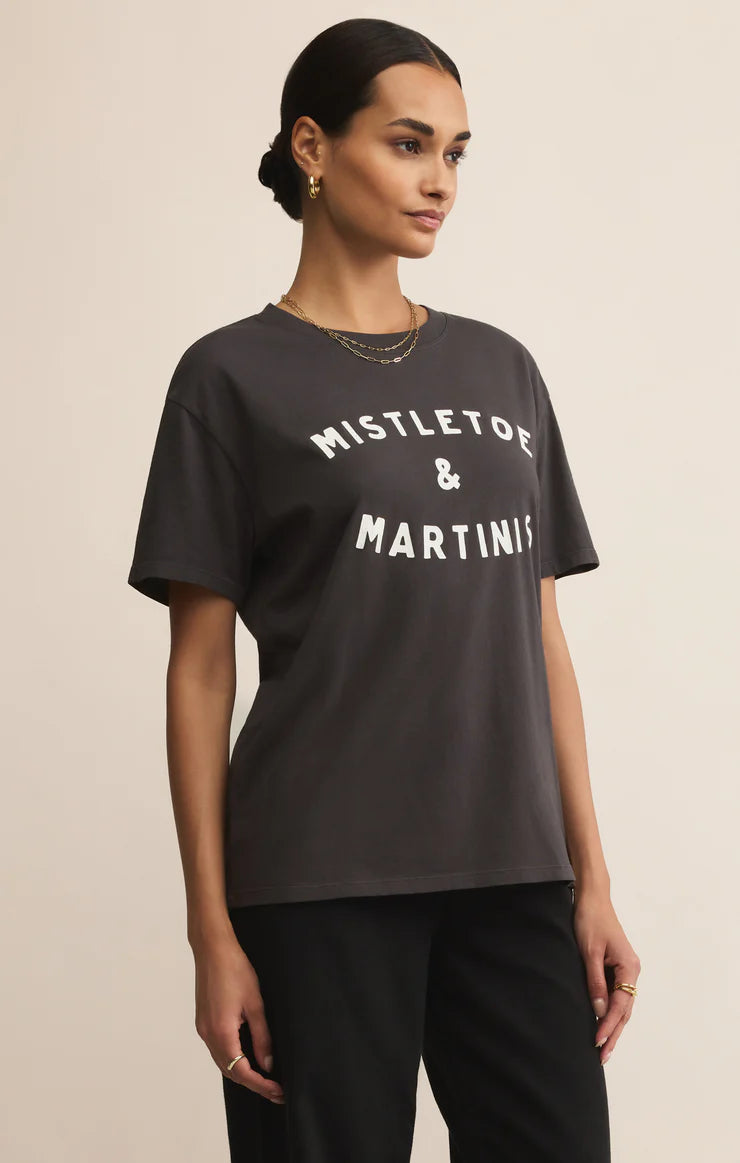 Z Supply: Mistletoe Boyfriend Tee Black Sand