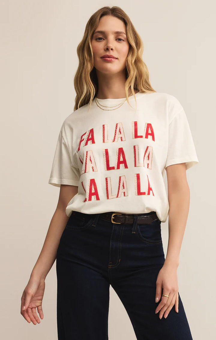 Z Supply: Falalala Boyfriend Tee Sea Salt