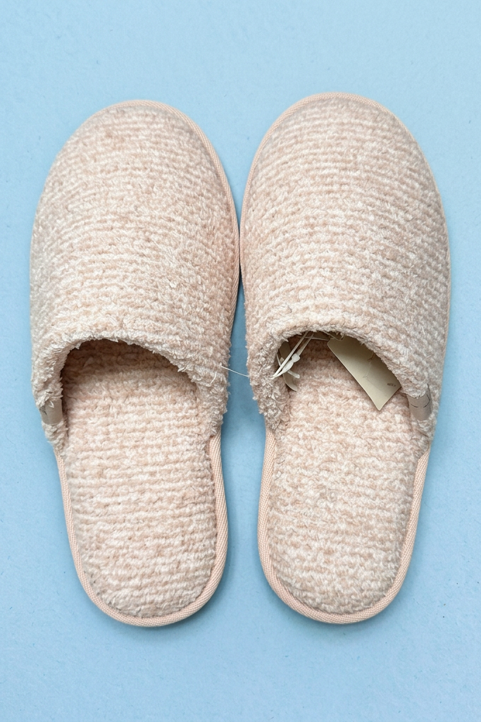 Barefoot Dreams: CozyChic® Unisex Slipper -  Heathered Dusty Rose/White