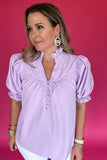 Southern Meets Scalloped Blouse - Lavender