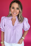 Southern Meets Scalloped Blouse - Lavender