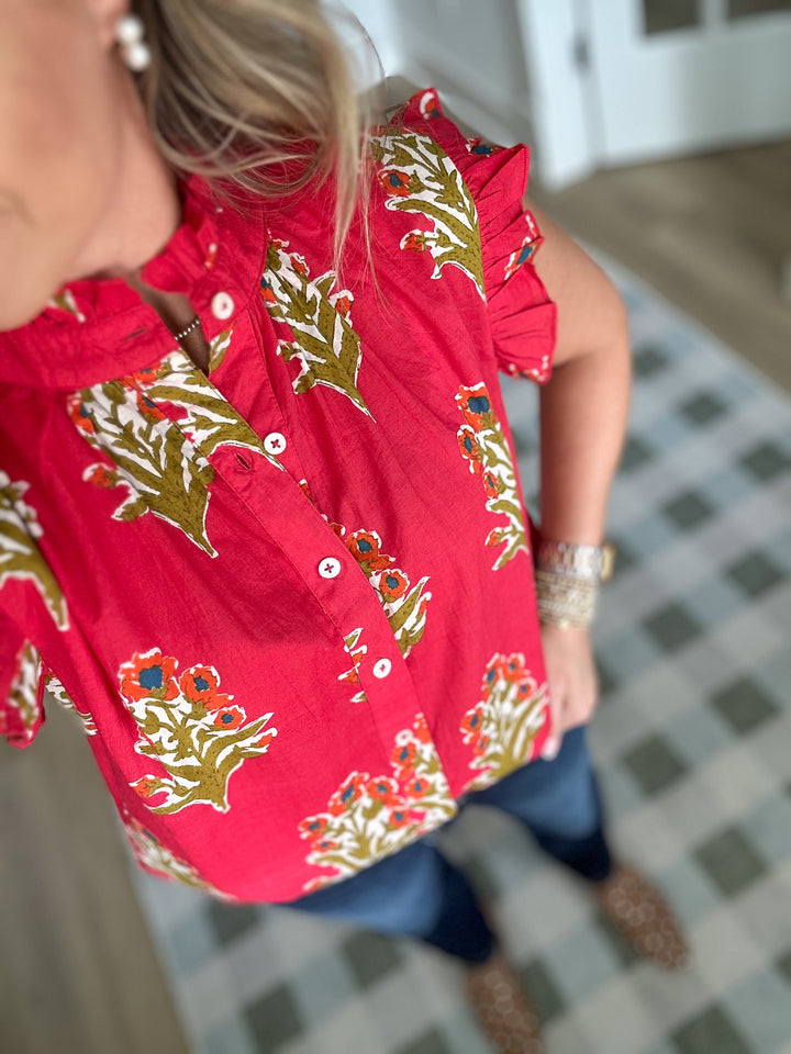 THML: Poppy Lane Ruffle Blouse