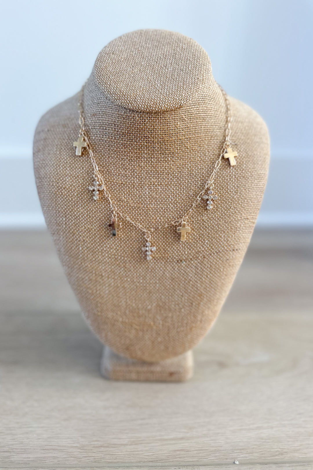 CROSS CHARM  LINK NECKLACE,