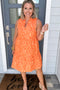THML: Sleeveless Tiered Textured Dress - Orange