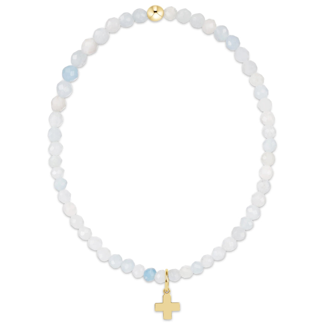 enewton: Classic Aquamarine 3mm Bracelet - Signature Cross