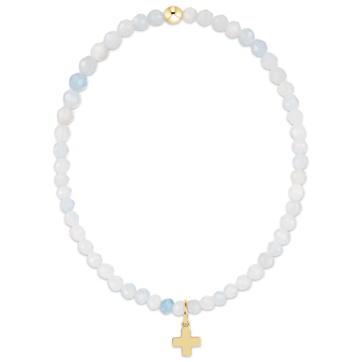 enewton: Classic Aquamarine 3mm Bracelet - Signature Cross