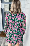 Mix It Up Flower Dress - Hunter Green